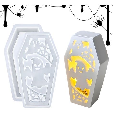 Moule décoratif en forme de cercueil, décoration intérieure, artisanat, abat-jour d'Halloween à faire soi-même (1/5)