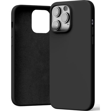CUSTODIA IN SILICONE PER APPLE IPHONE 14 PRO MAX NERA (1/5)