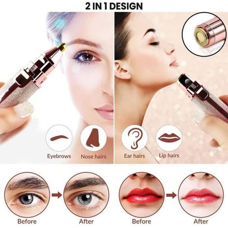 Flawless Epilateur Visage Epilateur Sourcil Femme, 2 en 1 Stylo Epilateur Sourcil, Rasoir Sourcil Rechargeable, épilateur A57 (1/4)