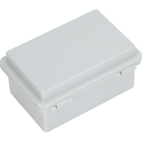 Boîtier électrique étanche extérieur avec charnière et clip de fixation, 15 x 10 x 7 cm, étanchéité IP67, boîtier de jonction universel pour bricolage, en plastique ABS gris. Dimensions : 15 x 10 x 7  (1/5)