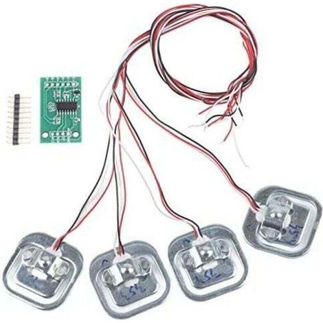HX711 Module de Capteur de Pression Arduino, Jauge de Contrainte de Charge 50kg/100kg/200kg, 4 Pièces Kit de Capteurs de Pondération, Compatible avec Arduino DIY, 34 34mm A (1/4)