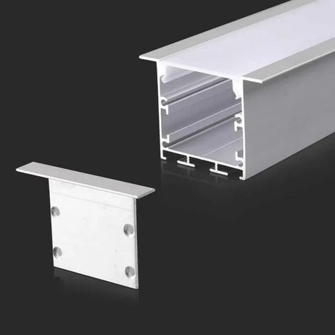 Perfil de aluminio V-TAC para tiras LED, blanco, 2000 x 50 x 35 mm