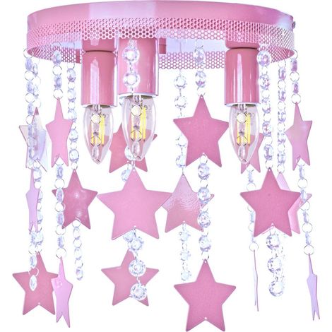 Plafonnier Milagro STAR rose, cristal, 3x E27, 30 cm (1/5)