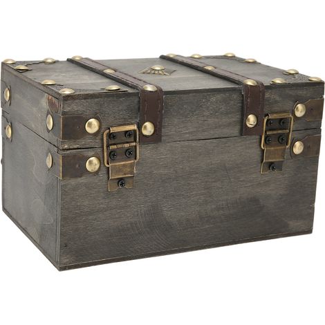 Boîte à Bijoux Vintage en Bois avec Couvercle Flip, Organisateur de Table de Coiffeuse, Décoration de Chambre Gris (1/5)