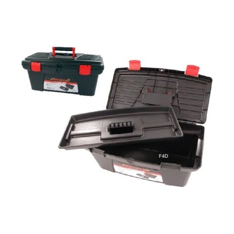 19"" PLASTIC TOOL BOX CHEST BAG STORAGE BAG CASE & TRAY HEAVY DUTY CT4381