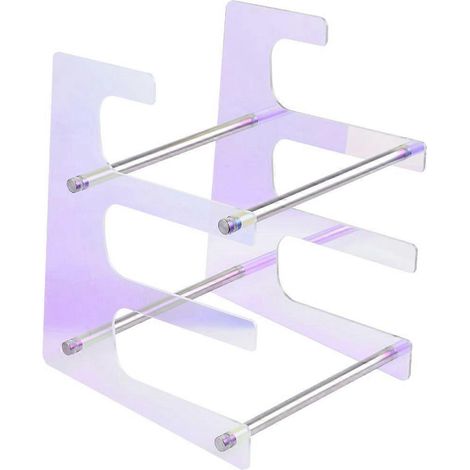 Porte-clavier transparent 3 niveaux, rangement bureau pour accessoires, organiseur de bureau design, support clavier empilable. (1/4)