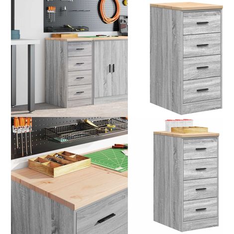 vidaXL Armoire de rangement de garage sonoma gris 40x51x85 cm bois pin (1/5)