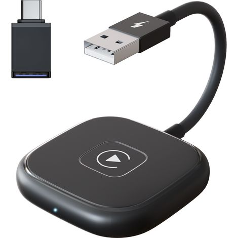 CarPlay inalámbrico, adaptador para CarPlay inalámbrico de Apple, adaptador CarPlay negro Plug and Play, compatible con vehículos de 2016 y iPhone iOS 10+, CarPlay inalámbrico 5G (1/5)