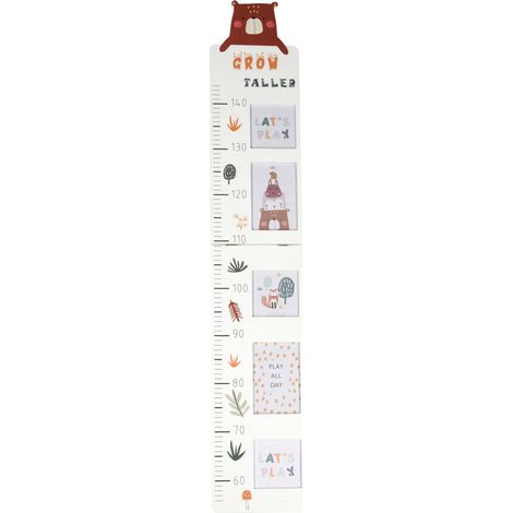Messlatte für Kinder Bär, Platz für 5 Bilder, 110 cm