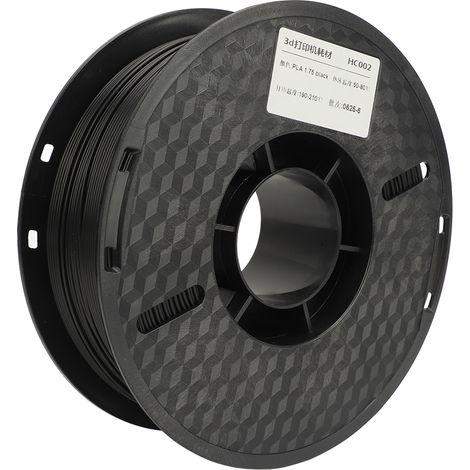 Filament PLA pour imprimante 3D, diamètre 1,75 mm x 340 m, forte adhérence, impression soyeuse, consommables pour imprimante 3D FDM, noir (1/5)