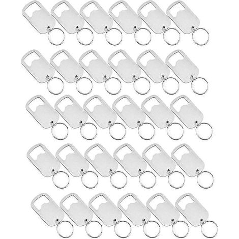 Set mit 30 Flaschenöffnern in Schlüsselanhängerform aus Edelstahl, tragbare Flaschenöffner für Küche und Partys. (1/5)