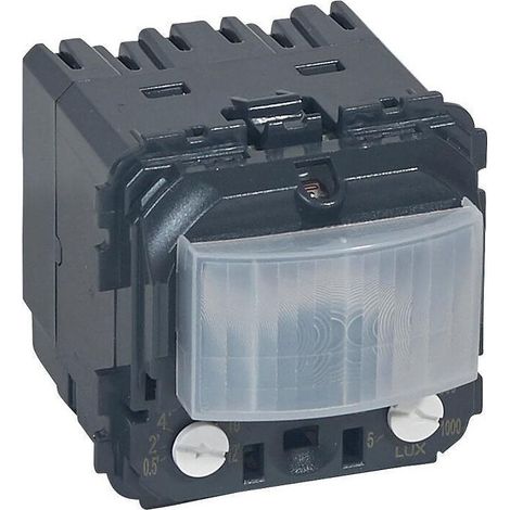 Legrand – Détecteur de mouvement toutes lampes 2 fils – Minuterie Céliane sans neutre – Pour éclairage intérieur – Portée 12m – Angle d'inclinaison 180° (1/4)