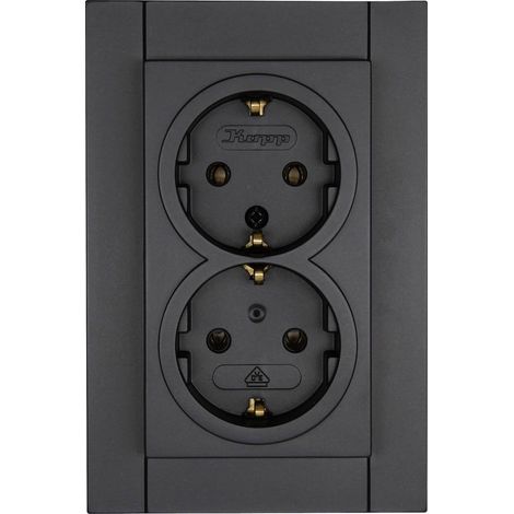 Prise de courant x2 ATHENIS Kopp ATHENIS 929515083 Insert anthracite 1 pc(s) (1/2)