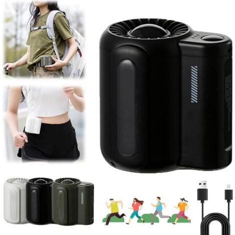 Cool Clip Fan Under Shirt,Cool Clip Outdoor Waist Fan,Portable Waist Clip Fan,Belt Fan Clip on Waist Portable Cooling Fan(Black). (1/4)