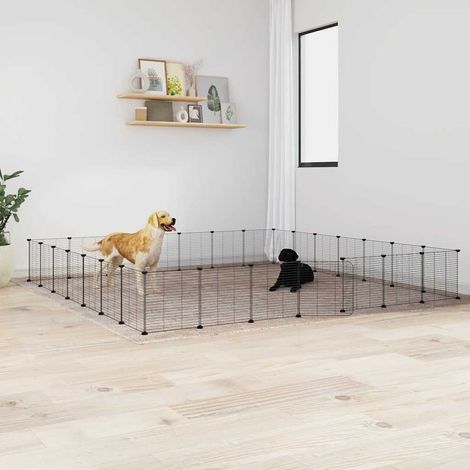 Pet Cage Black Powder-coated steel Large Adjustable Armrests vidaXL