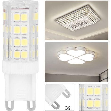 Source lumineuse LED à intensité variable 3,5 W 220 V 52 LED pour lampe en cristal, plafonnier, lampe de meuble, blanc froid G9 (1/5)