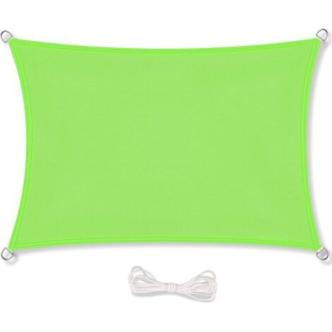 Voile d'ombrage 2x3m Auvent Résistante aux Imperméable pour Patio & Terrasse Jardin de Protection Solaire 90% Une Protection des Rayons UV avec Corde Libre Rectangulaire Vert (1/5)