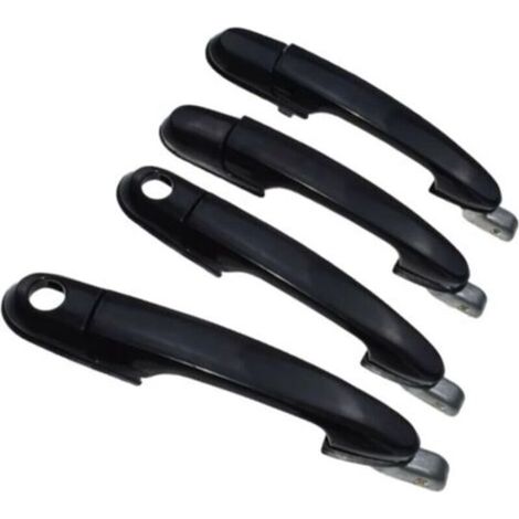 Door handles (set of 4), left and right, exterior, compatible with Hyundai Tucson 2005-2009, part numbers: 82650-2E000, 82660-2E000, 83650-2E000, 83660-2E000 - Black (1/4)