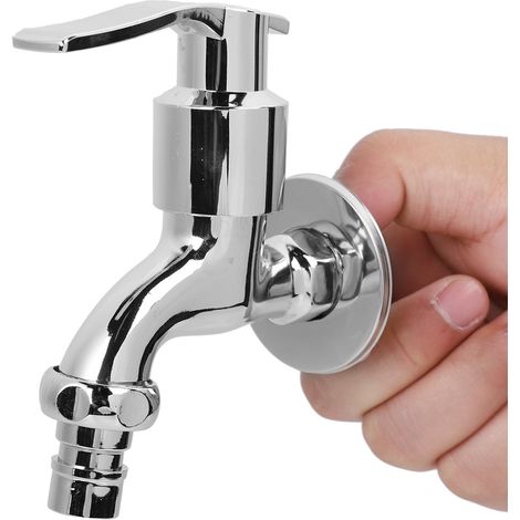 Robinet mural pour machine à laver, robinet d'eau froide simple filetage G1/2", robinet de buanderie salle de bain, montage mural, laiton chromé. (1/5)