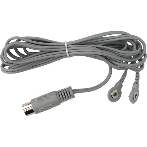 Câble d'électrodes 2 connecteurs à bouton-pression, 5 pièces, fil pour appareil de physiothérapie portable, machine de massage, longueur 2,5 mètres. (1/5)