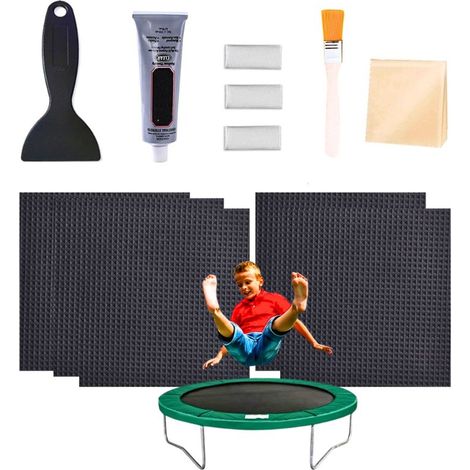4 x 4 Zoll Trampolin-Reparaturflicken – wasserdicht und Befestigungsset – (1/4)