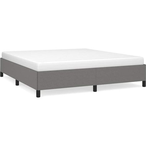 Maison Exclusive - Cama sin colchón de tela gris oscuro 160x200 c (1/5)