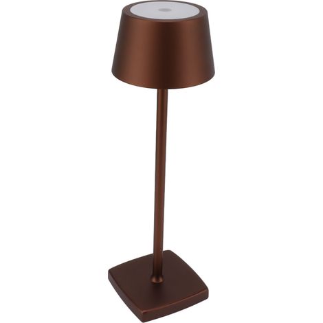 Lampe de table LED sans fil avec interrupteur tactile et variateur, lampe de chevet d'intérieur avec base de chargement, marron (1/5)