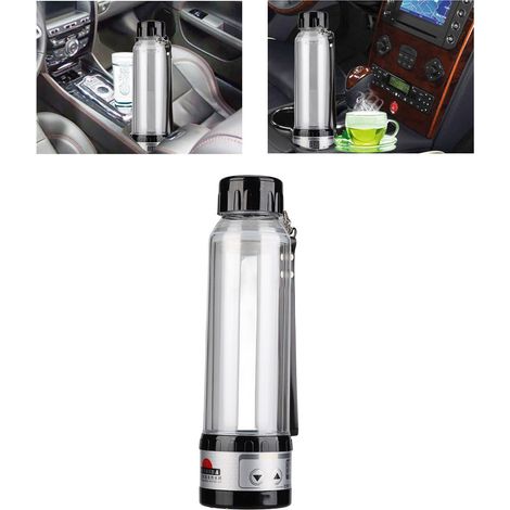 Bouilloire électrique de voiture 12 V/24 V à double usage, grande capacité de 280 ml, chauffe et fait bouillir l'eau, cafetière et machine à lait multifonctions, noire (1/5)