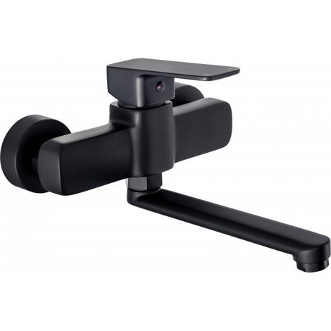 Grifo de lavabo giratorio mural negro maro BLO N50M
