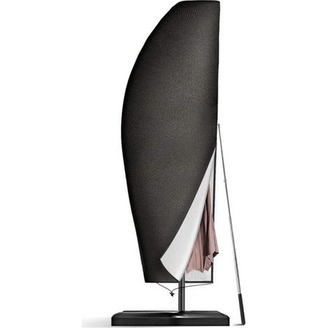 Sonnenschirmhülle UV-beständige wasserdichte Hülle Für Gartenschirme mit Teleskopstange Wetterfest Sonnenschirmschutz Für Outdoor-Fans Schwarz x 265 (1/4)