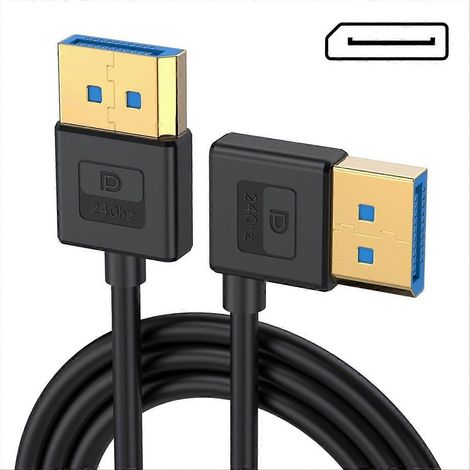 Câble audio/vidéo 8K 60 Hz 4K 144 Hz pour moniteur PC portable, coudé à gauche (1/5)