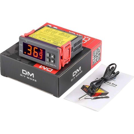 régulateur de température AC 220V étalonnage de température de Thermostat numérique tout usage avec sonde de capteur NTC (1/5)