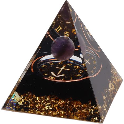 Pyramide d'orgonite de 5 cm pour la guérison énergétique positive, pyramide de cristal, méditation, pyramides d'orgonite, générateur d'énergie des chakras et du zodiaque, Sagittaire (1/5)
