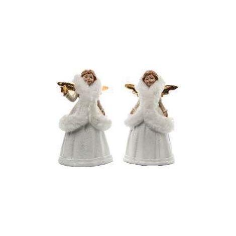 ARPIMEX Angelo Natale Resina con Pelliccia 16,5 Cm Bianco 1 Pz