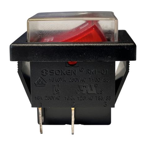 SOKEN RK1-01 Wippschalter 250V AC 16A 4Pin Schalter mit Spritzwasserabdeckung (1/4)