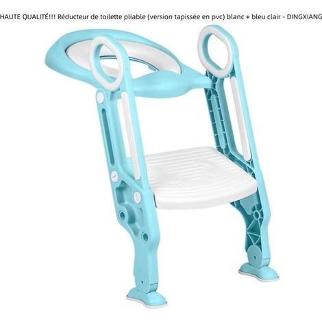 Réducteur de toilette pliable - 1 unité - PVC et PP - Antidérapant - Enfants 12 mois à 7 ans - Blanc et Bleu (1/4)