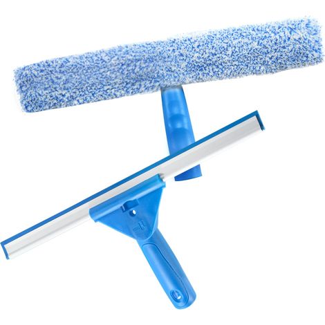 Tergivetro professionale da 30 cm, detergente per vetri con tergivetro in silicone e spazzola in microfibra, kit 2 in 1, set per la pulizia di vetri per bagno/doccia/finestre/specchi e auto
