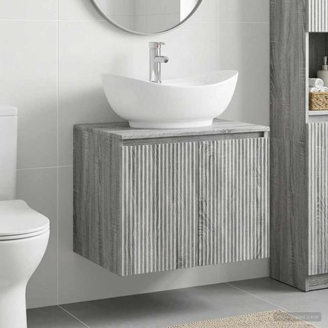 vidaXL Bathroom Furniture Set Grey Sonoma Engineered Wood (1/5)