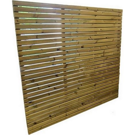 Multi Pack of 2 - Contemporary Fence Panels - Pressure Treated Redwood - L5 x W180 x H120 cm - Fully Assembled