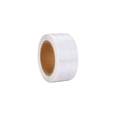 Ruban réfléchissant imperméable blanc 10 m x 5 cm ruban d'avertissement autocollant ruban de sécurité - ruban d'avertissement visible pour véhicules, vélos, extérieur, automobiles (1/5)