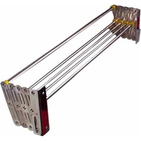 Cintre pliant en acier inoxydable 120 cm - Porte-vêtements mural robuste et gain de place pour dressing, entrée ou buanderie