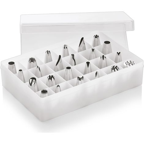 Lot de 24 Douilles à Pâtisserie en Acier Inoxydable L 170 mm l 115 mm H 45 mm - Was Germany