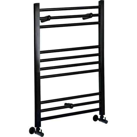 Hudson Reed Artle - Sèche-Serviettes Design Moderne Noir - Plat 80 cm x 60 cm
