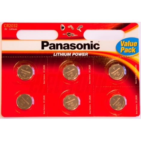Panasonic Pila Litio, CR2032, 3V, 220 mAh