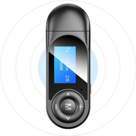 Transmetteur et récepteur Bluetooth 5.0, 2 en 1 Bluetooth Adaptateur Audio avec Visible LCD écran, Émetteur sans Fil Bluetooth USB Transmitter pour Casque TV,PC,Système Stéréo de Voiture/Maiso (1/5)