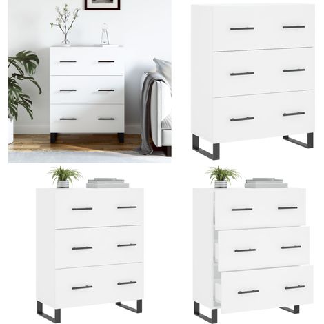 Sideboard Weiß 69,5x34x90 cm Holzwerkstoff - Schreibtisch - Wohnzimmermöbel - Sideboard - Regal - Holzmöbel - Home & Living (1/5)