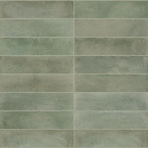 Carrelage effet Zellige Vert 24,6x6x0,85 cm Montel - Mur intérieur (vendu par carton de 0,5 m²) - RO'MA CARRELAGE