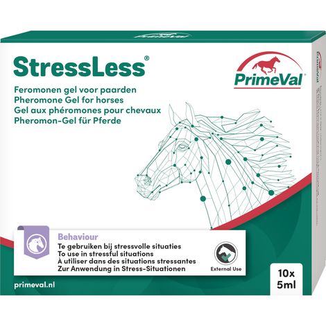 PrimeVal Stressless Pheromon-Gel für Pferde - beruhigendes Ergänzungsfuttermittel für Stress-Situationen - 10x 5 ml (1/5)