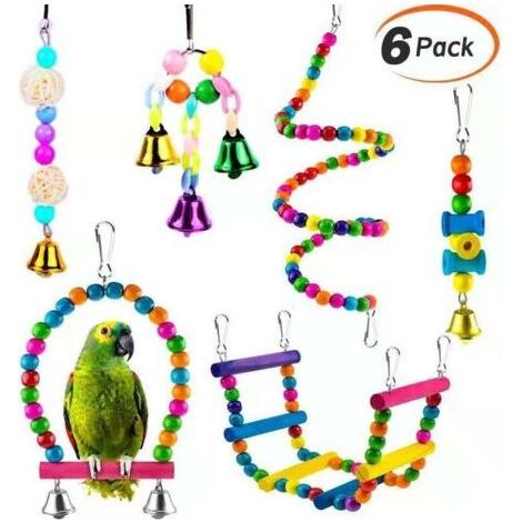 Ensemble de jouets pour perroquet Set Toys Ensemble de 6 jouets pour oiseaux (1/5)