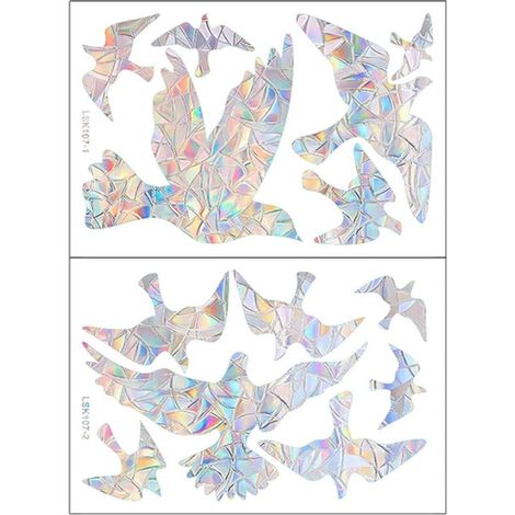 Autocollant Fenêtre Anti-collision pour Oiseaux en Pvc Léger sans Adhésif, Décoration Maison Cuisine, Protection Vitres Chocs D'oiseaux, Set 1 Pièce